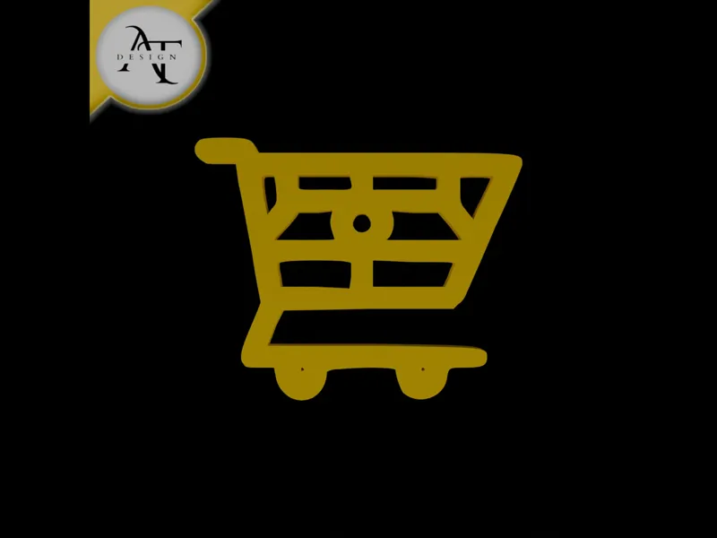 Simple Shopping Cart Symbol - 2D Art