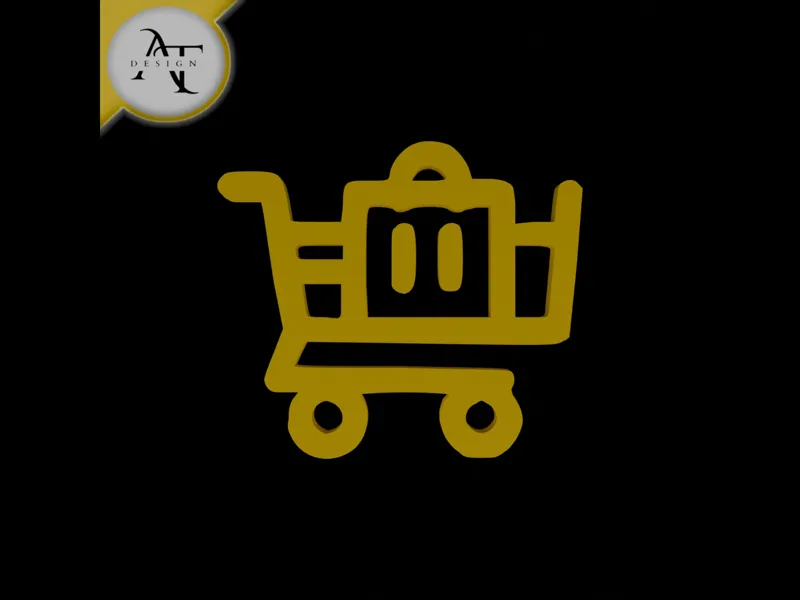 Simple Shopping Cart Symbol - 2D Art