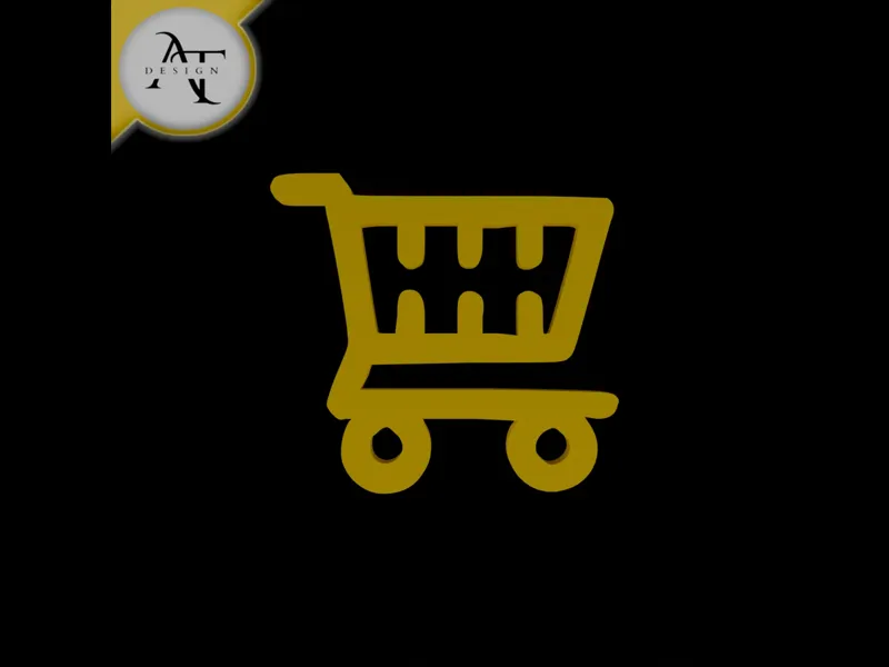 Simple Shopping Cart Symbol - 2D Art