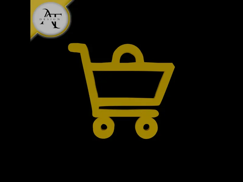 Simple Shopping Cart Symbol - 2D Art