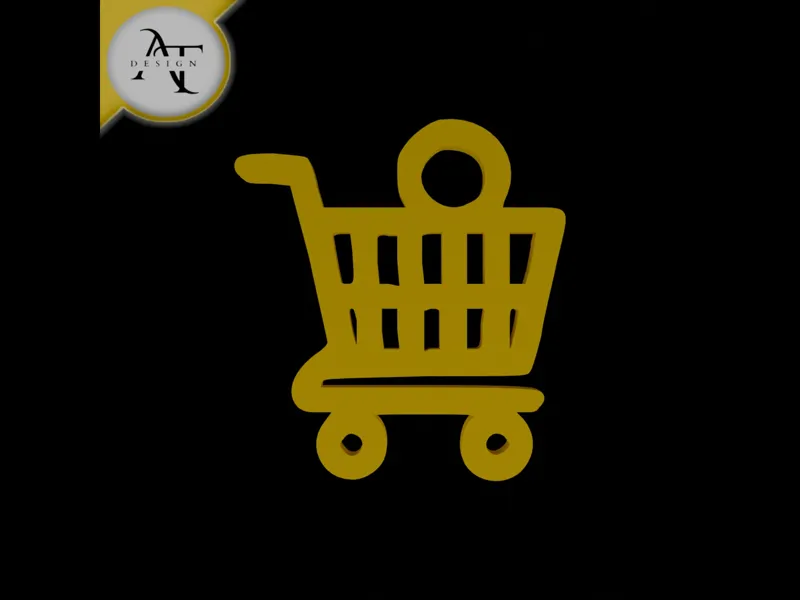 Simple Shopping Cart Symbol - 2D Art