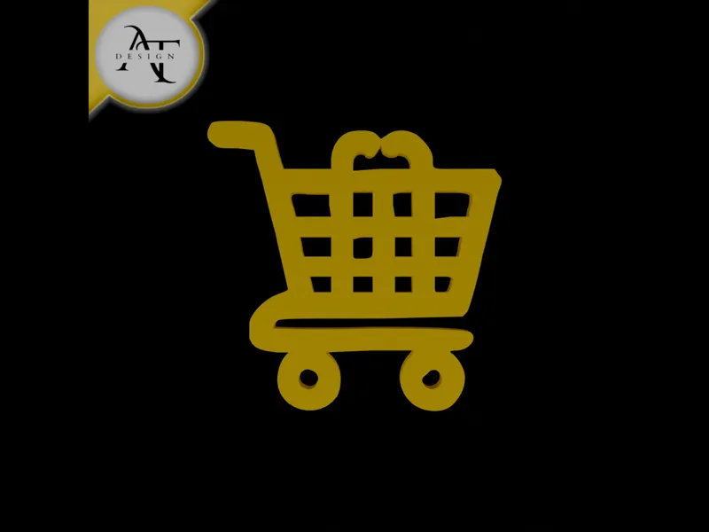 Simple Shopping Cart Symbol - 2D Art