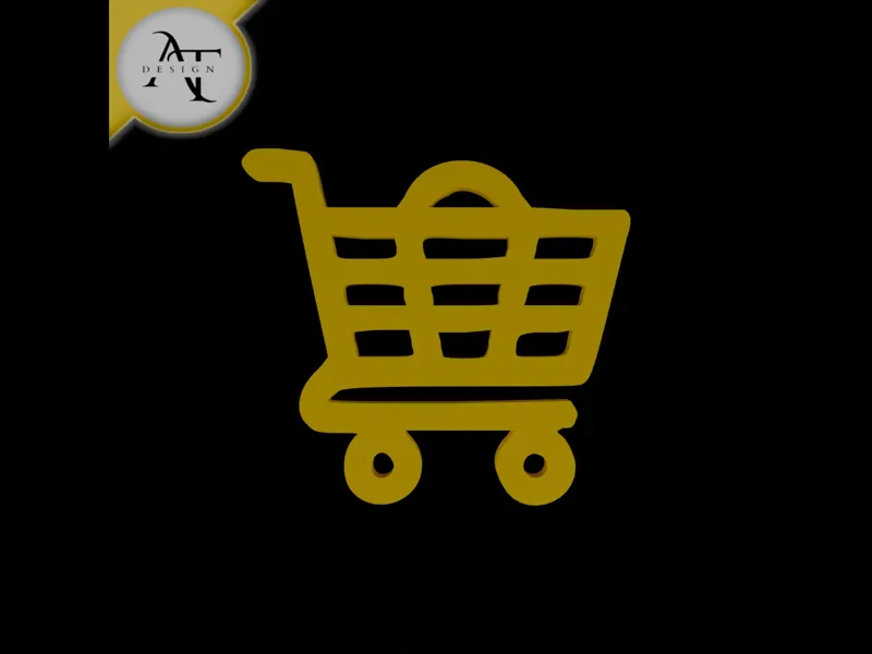 Simple Shopping Cart Symbol - 2D Art