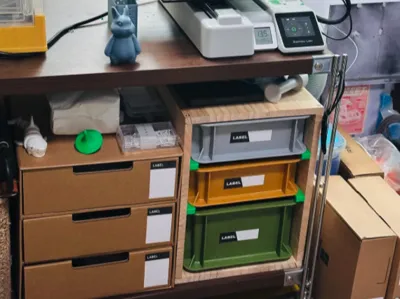 Aesthetic Stacking Bin Drawer (Wood board + Pla)