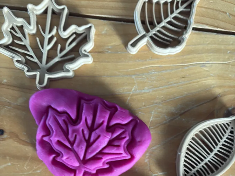 plasticine stempels herfstbladeren
