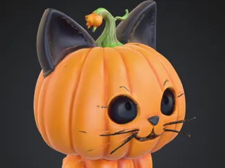Pumpkin Halloween Cat