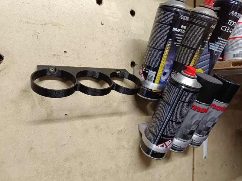 Triple Spraycan Holder For Walls