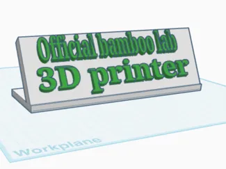 Bamboo lab official 3-D printer plaque