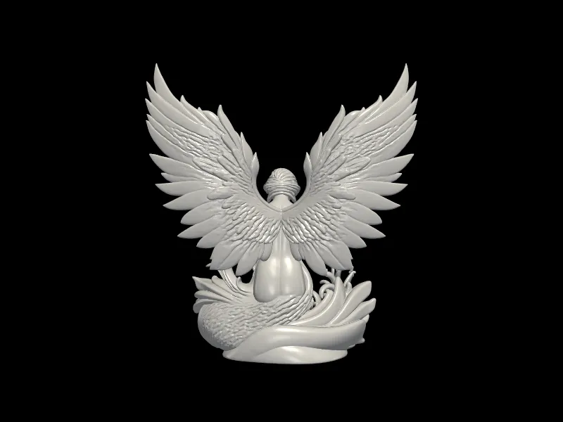 Serene Sitting Angel Statue with Ornate Base by BROSCO STUDIO ...