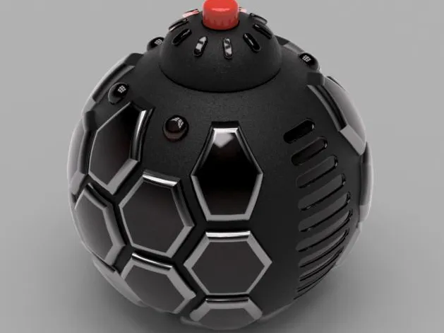 futuristic grenade with a secret