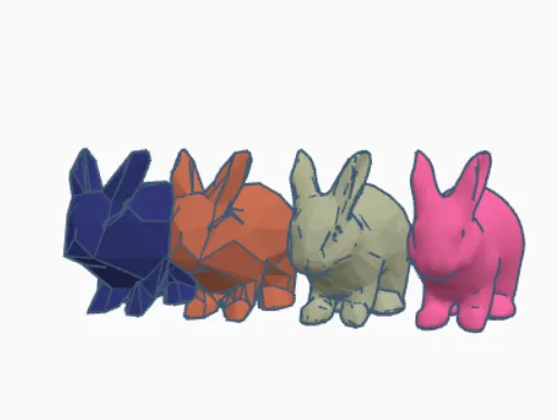 Different detailed bunny