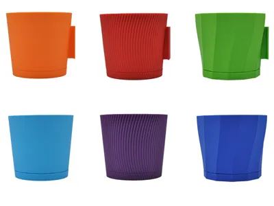 3D Printed Planter Set + Wall-Mount Versions