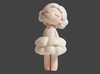 Cute Cartoon Girl Ornament