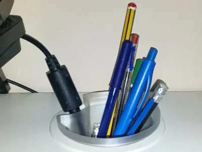 Desk pen holder with  cable guide (70/75 mm hole)