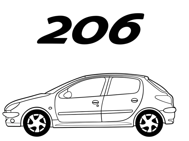 Arte de parede Peugeot 206