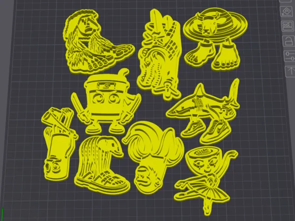 Pack de personnages Brainrot cartoon, porte-clés/emporte-pièce