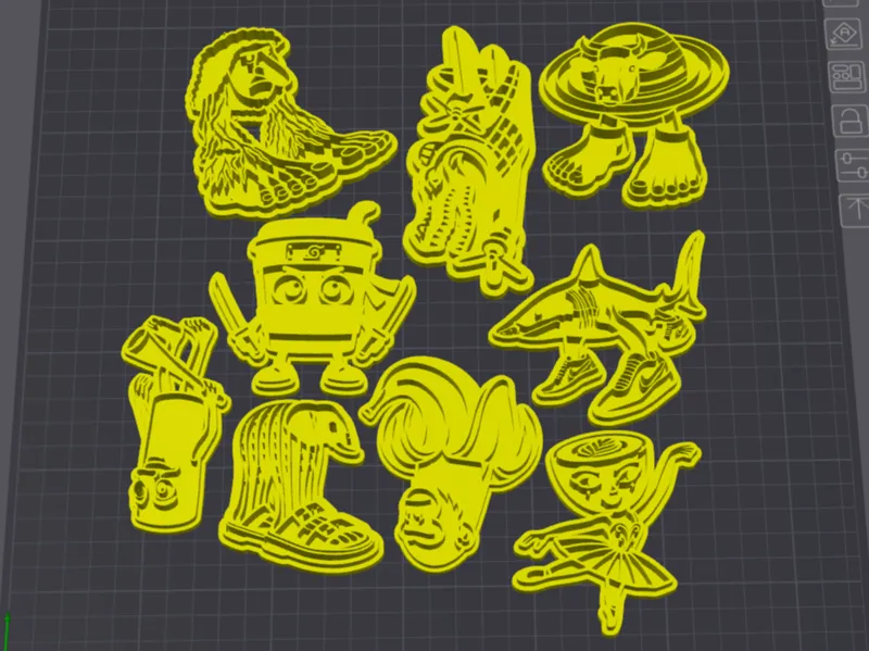 Pack Brainrot Cartoon – Llavero 3D / Cortante