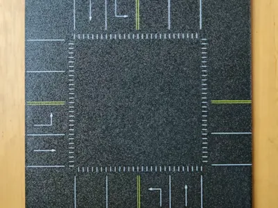 Traffic light intersection road surface