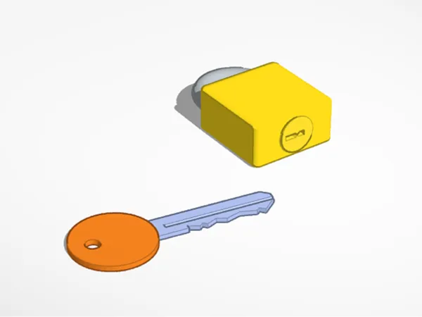 Ensemble clé et cadenas décoratif