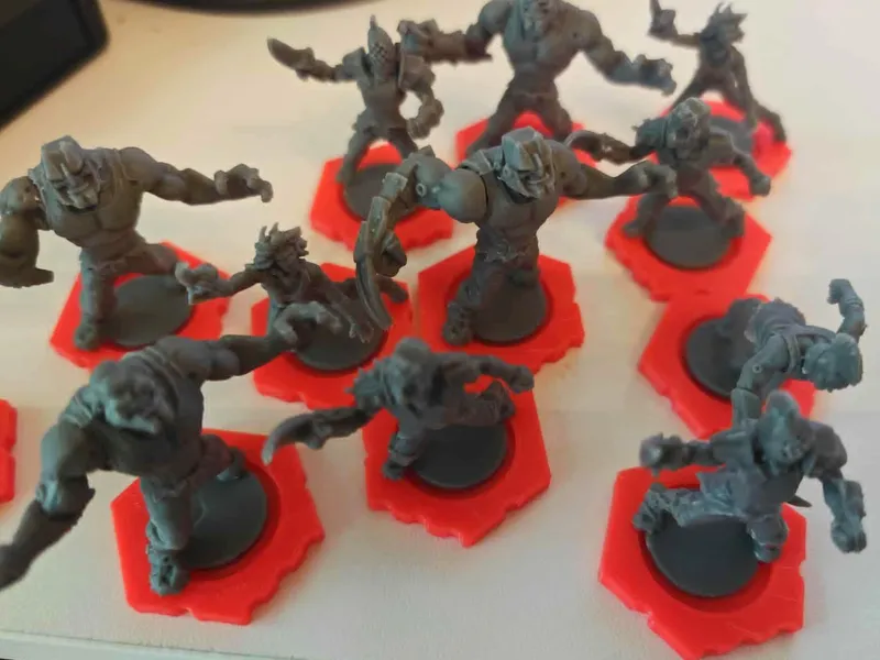 Hex base for miniatures w facing & 6mm magnet hole