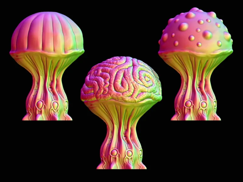 Tabletop plant: "Mushroom Set A2" (Alien Veg. 54)
