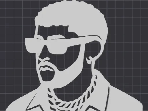 Bad Bunny silueta -Wall Art