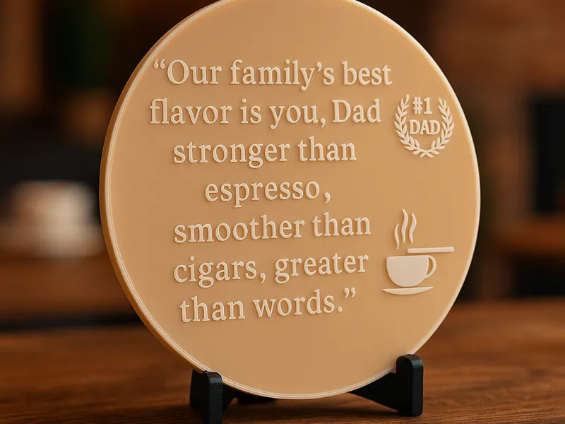 Father’s Day 3D Printed Quote Plaque Espresso