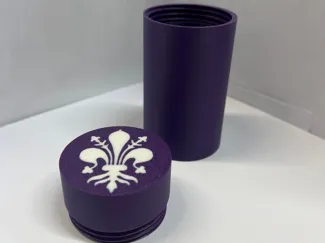 Scatola cilindrica con giglio di Firenze