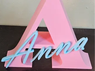 "Anna" – 3D Name Sign with Capital A (Decoration)