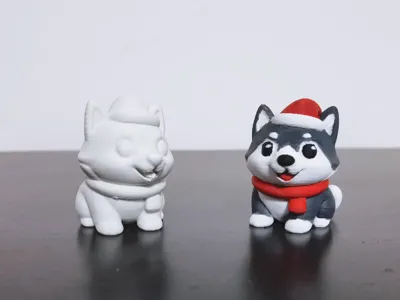Christmas Santa Hat Husky