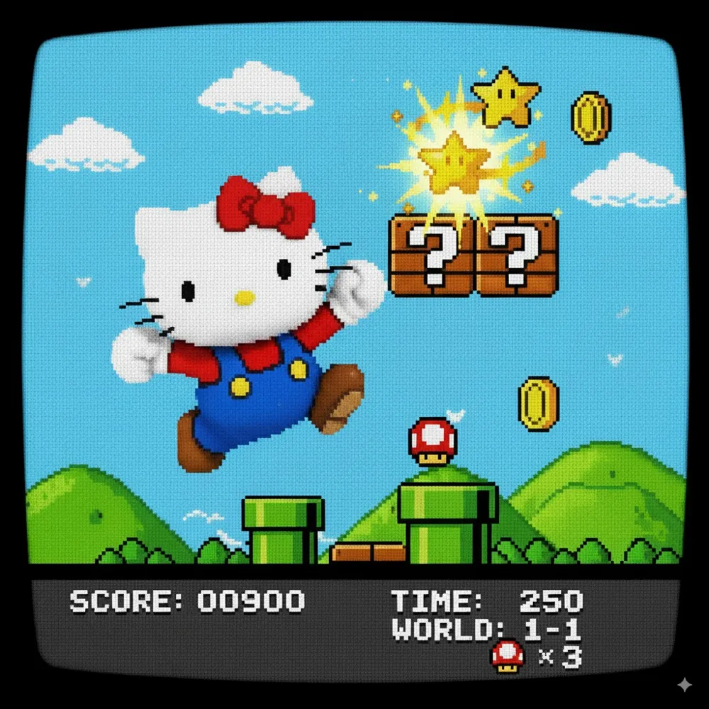 Hello Kitty Mario Bros NES Retro Game 3D Nintendo by Ocilirca ...