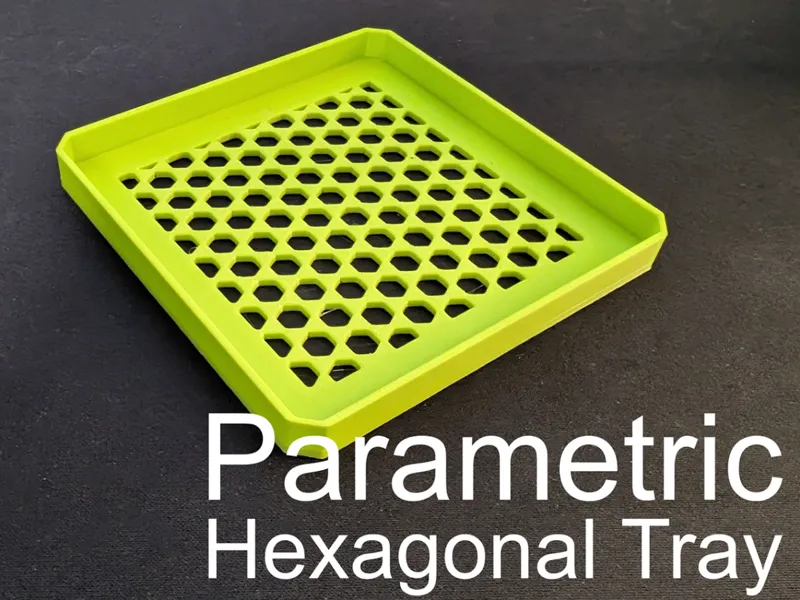 Hexagon pattern Tray - Parametric/Customizable