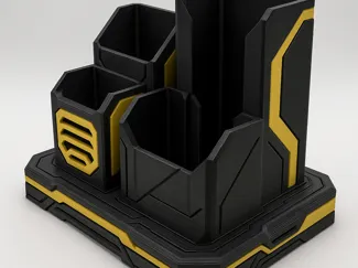 NeonGrid Organizer – Cyberpunk Desk Storage 