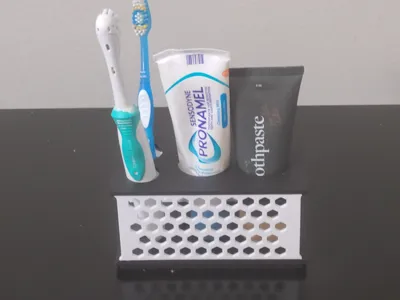 Hex Toothbrush Toothpaste Holder