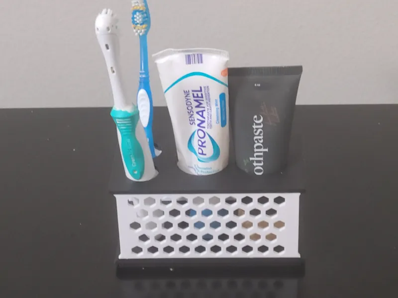Hex Toothbrush Toothpaste Holder