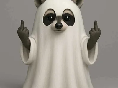 Cheeky racoon ghost