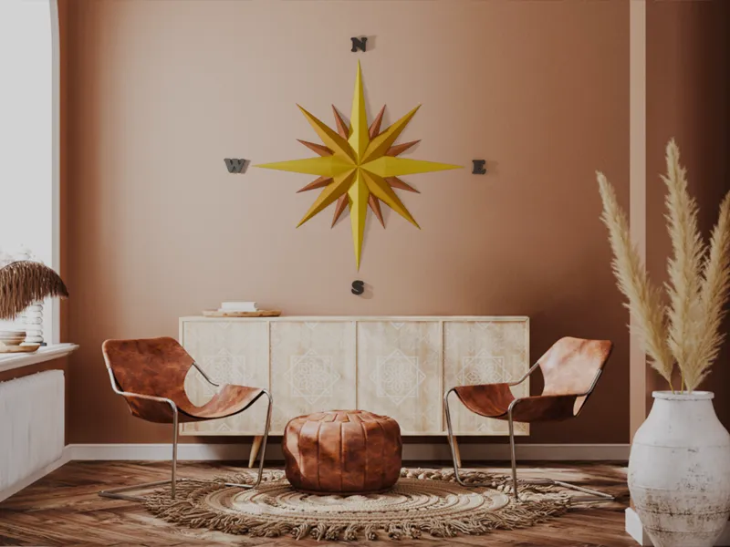 Compass rose - Multipart wall design