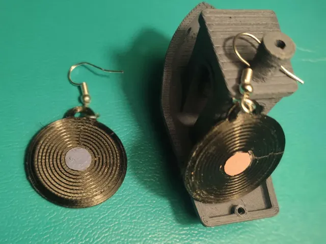 Vinyl Record earrings (made for fdm printers)