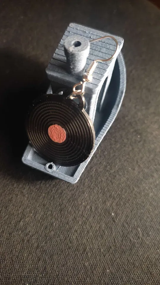 Vinyl Record earrings (made for fdm printers) view 4