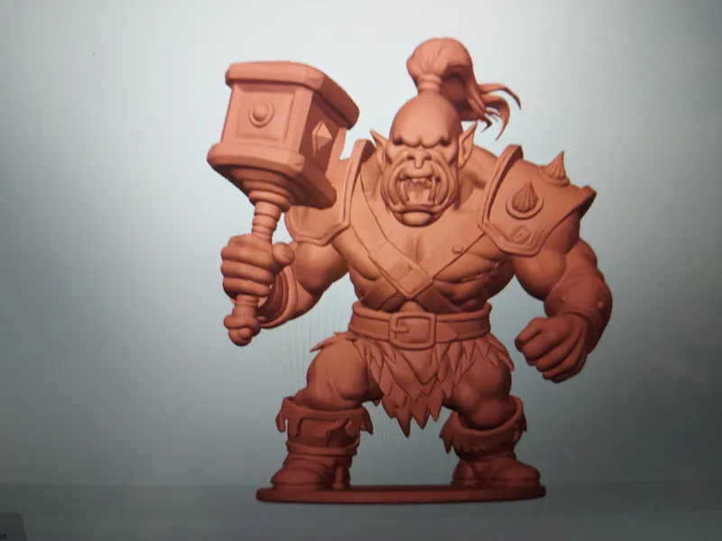 Orc fighter with hammer, World of Warcraft genre