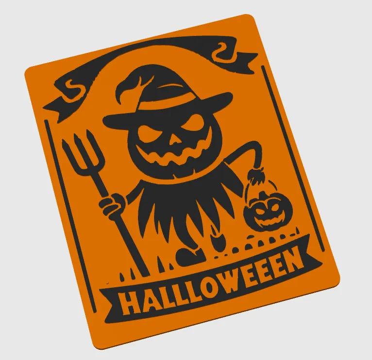 Laughing Pumpkin-Head Scarecrow Halloween Poster