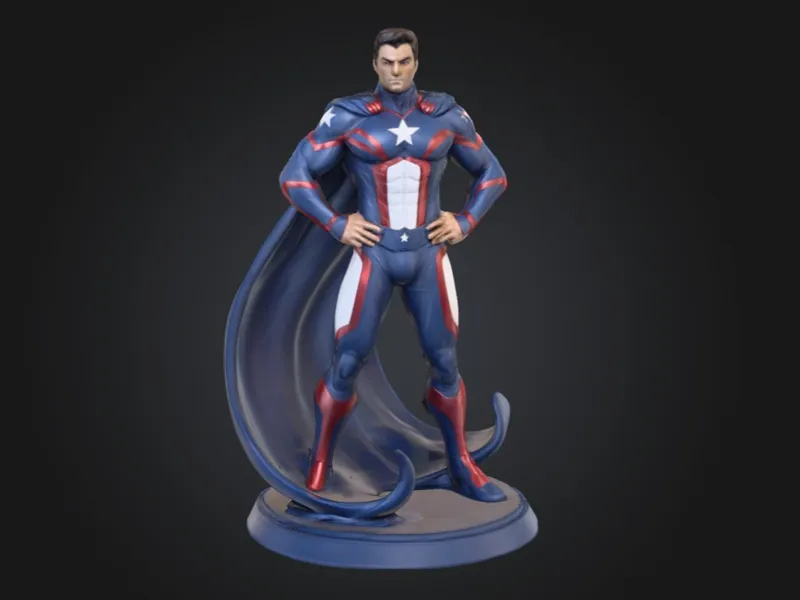 Super Patriot With Large Cape Swirl