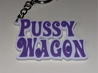 Pussy Wagon Embossed keychain