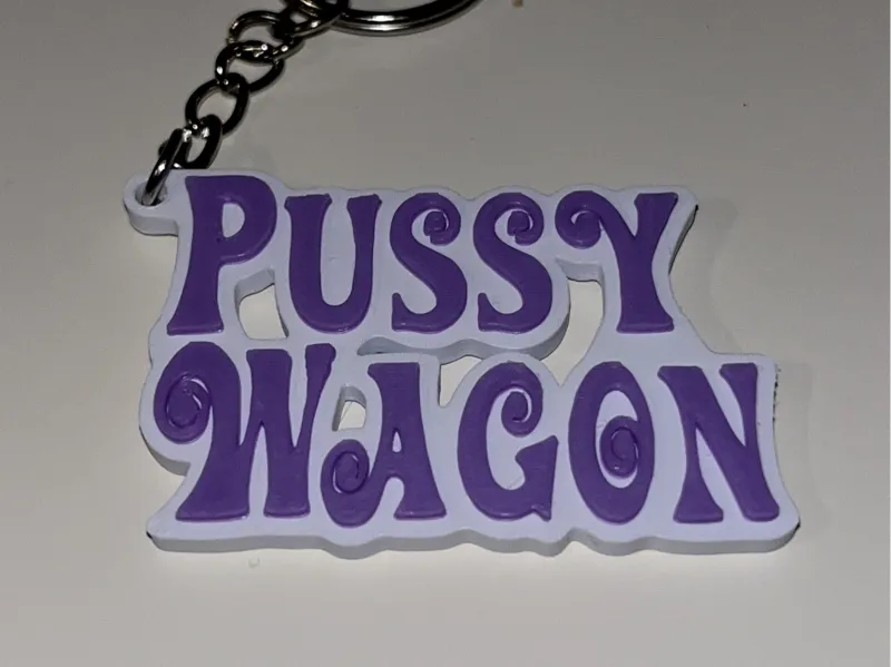 Pussy Wagon Embossed keychain
