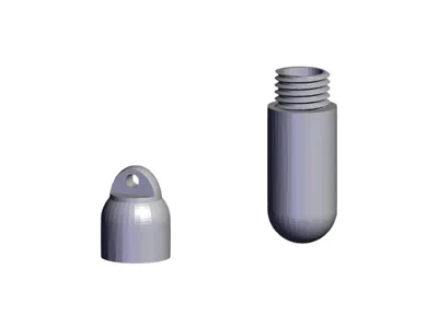 Rounded pill container for keyring