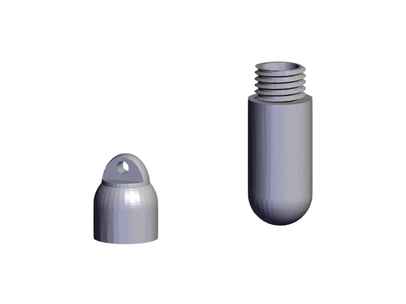 Rounded pill container for keyring