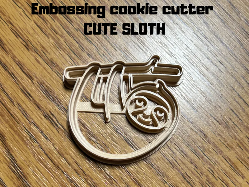 Embossing cookie cutter sloth