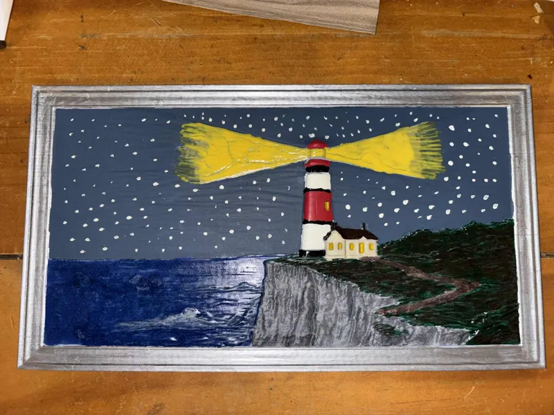 lighthouse 3d relief sculpture