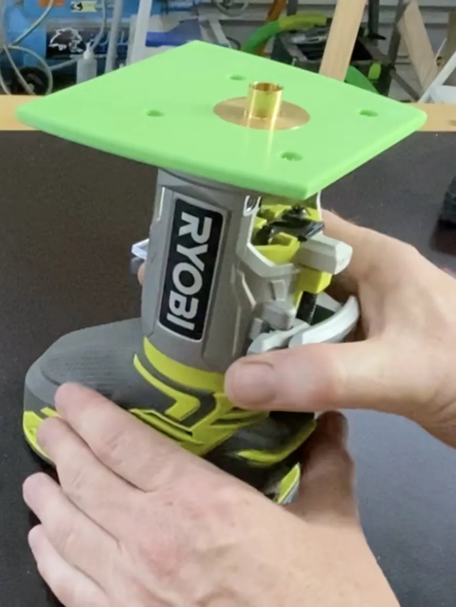 3d Printed Router Guide Guide Bush adaptor base for Ryobi One+ trim router - Free 3D Print ...