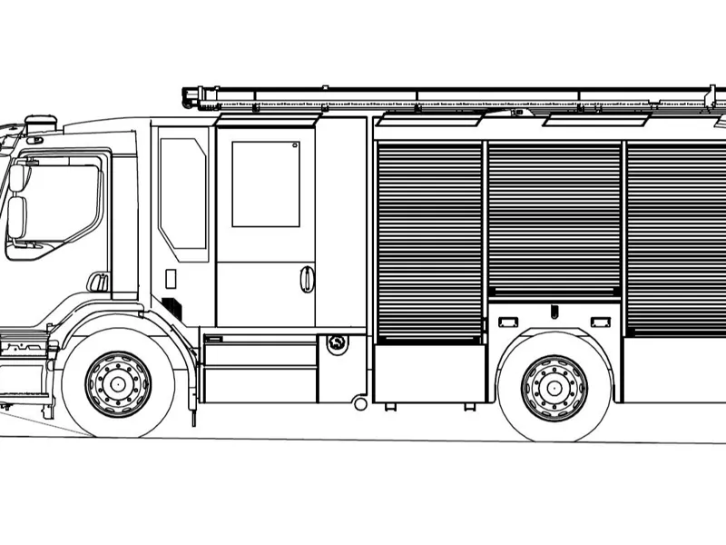 Generated firetruck 3d model